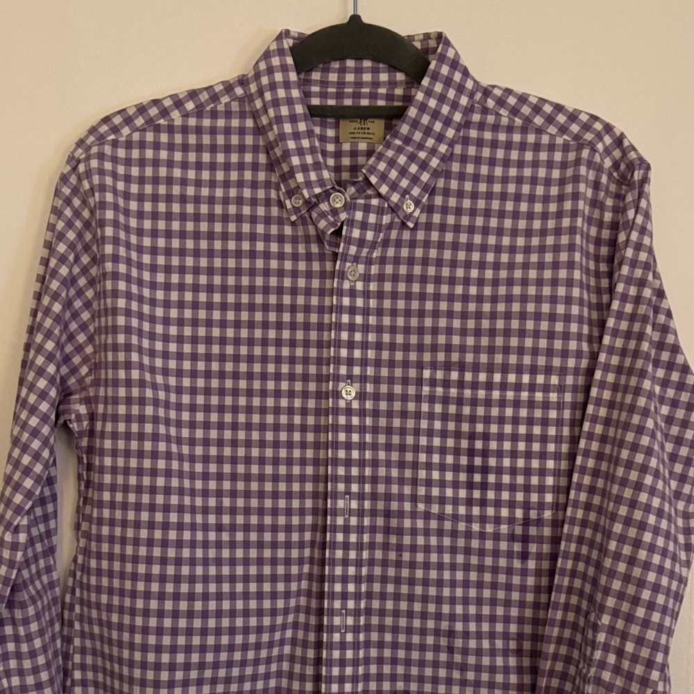 J. Crew Factory Men's Purple Checkered Shirt